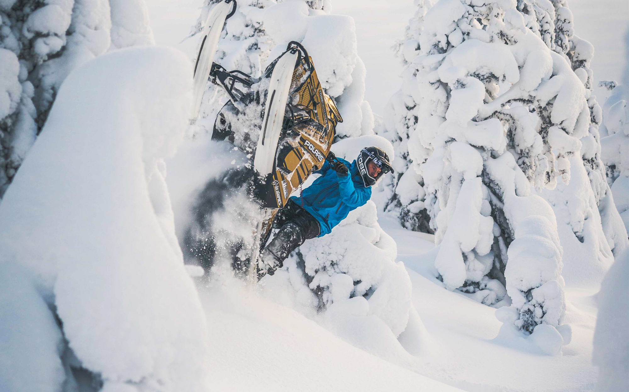 Ankan Olsson snowmobiling in Sweden